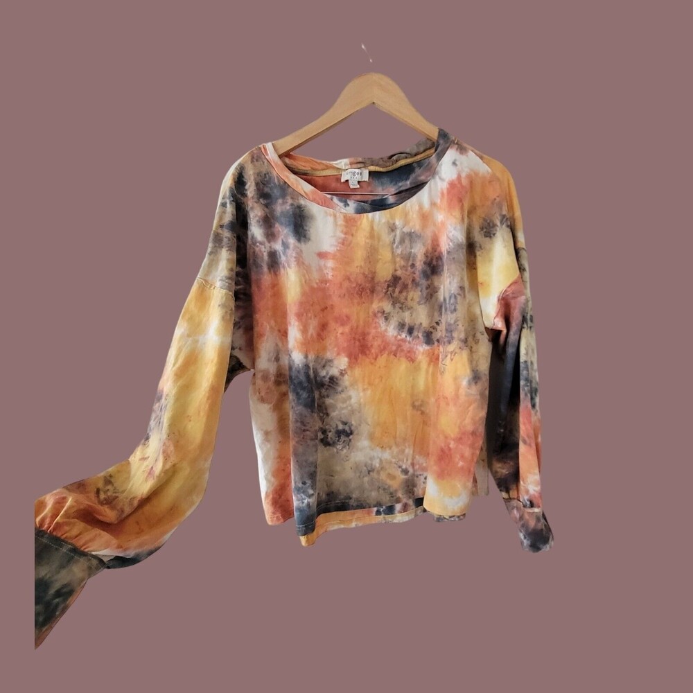 💛 UMGEE Shirt Top Tie-Dye Oversized Top Distressed Pullover Shirt LARGE‎